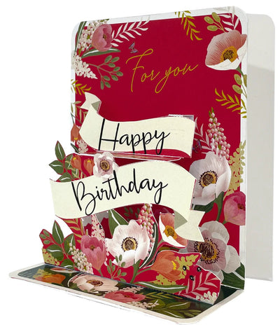 Red Bday Birthday Pop-up Small 3D Card - Lemon And Lavender Toronto