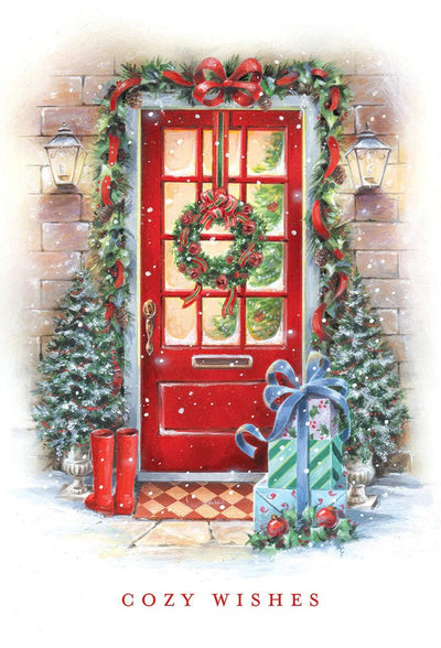 Red Door Christmas Card - Lemon And Lavender Toronto