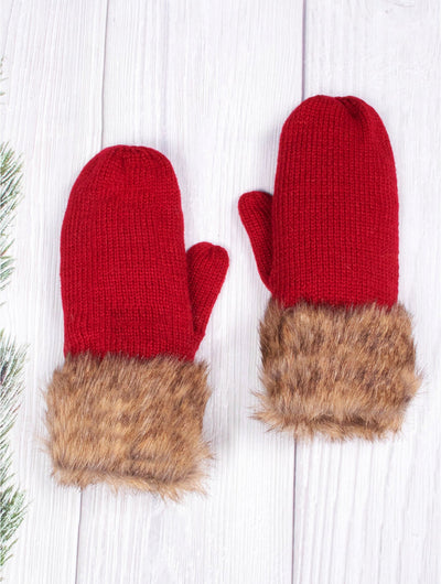 Red Double Layered Winter Mittens - Lemon And Lavender Toronto