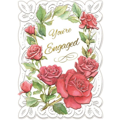 Red Roses Engagement Card - Lemon And Lavender Toronto