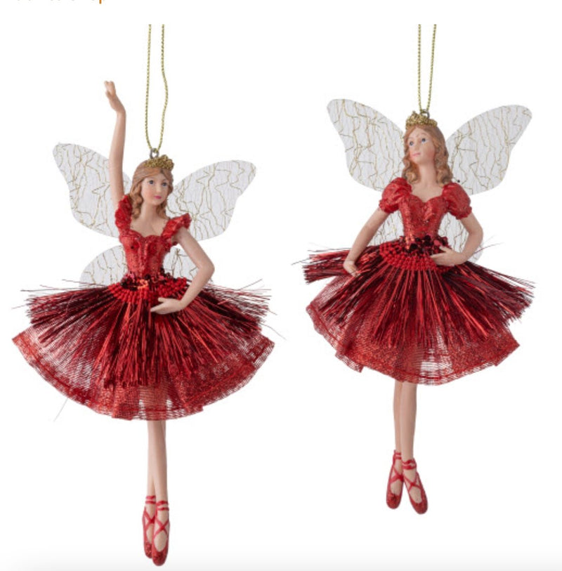 Red Sparkle Angel Fairy Ornament - Lemon And Lavender Toronto