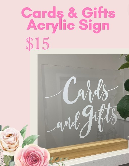 RENTAL - CARDS & GIFTS ACRYLIC SIGN - Lemon And Lavender Toronto