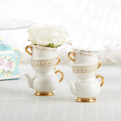 RENTAL - Tea Time Whimsy Ceramic Bud Vase - Lemon And Lavender Toronto