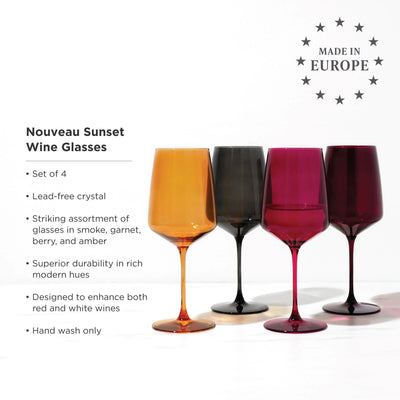 Reserve Nouveau Crystal Wine Glasses In Sunset SET OF 4 - Lemon And Lavender Toronto