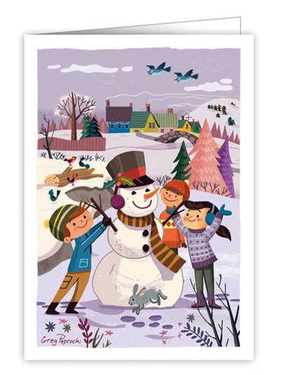 Retro Christmas Snowman with Children - Lemon And Lavender Toronto