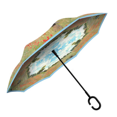 Reverse Umbrella-Monet Poppy Field - Lemon And Lavender Toronto