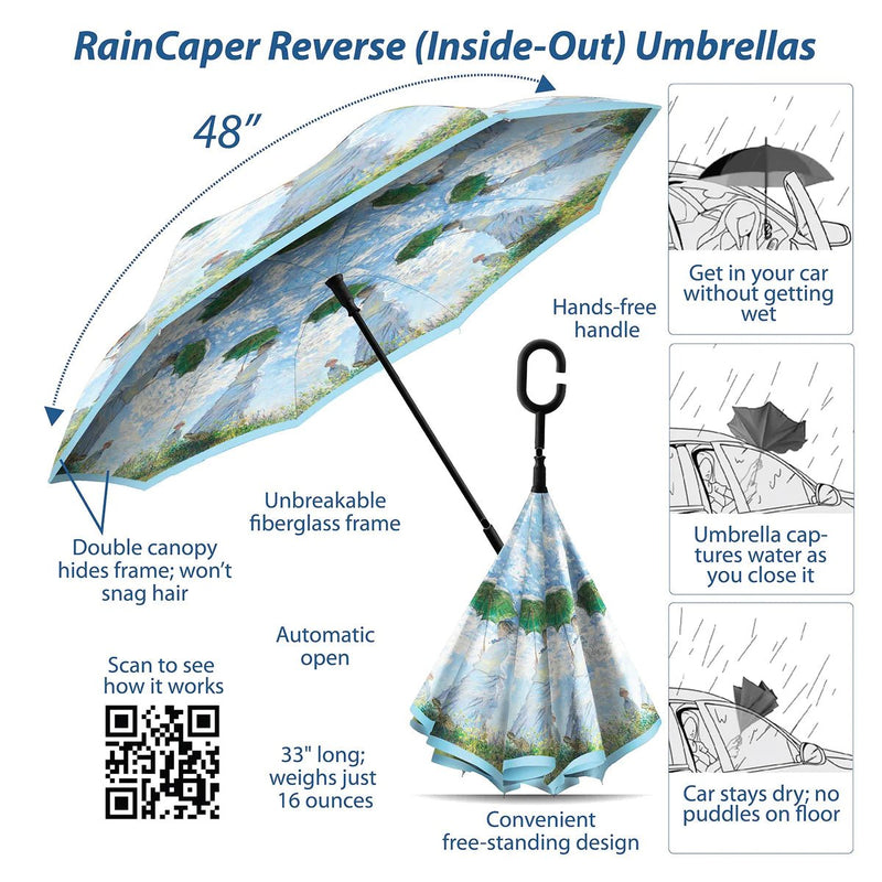 Reverse Umbrella- Monet Woman with Parasol - Lemon And Lavender Toronto