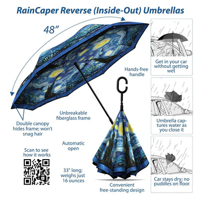 Reverse Umbrella-Van Gogh Starry Night - Lemon And Lavender Toronto