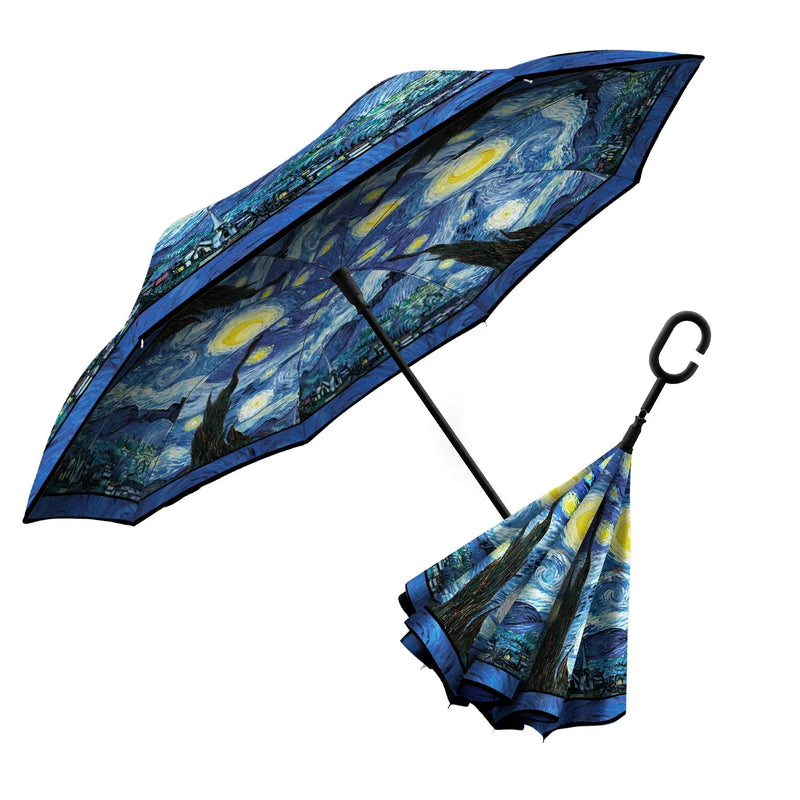 Reverse Umbrella-Van Gogh Starry Night - Lemon And Lavender Toronto