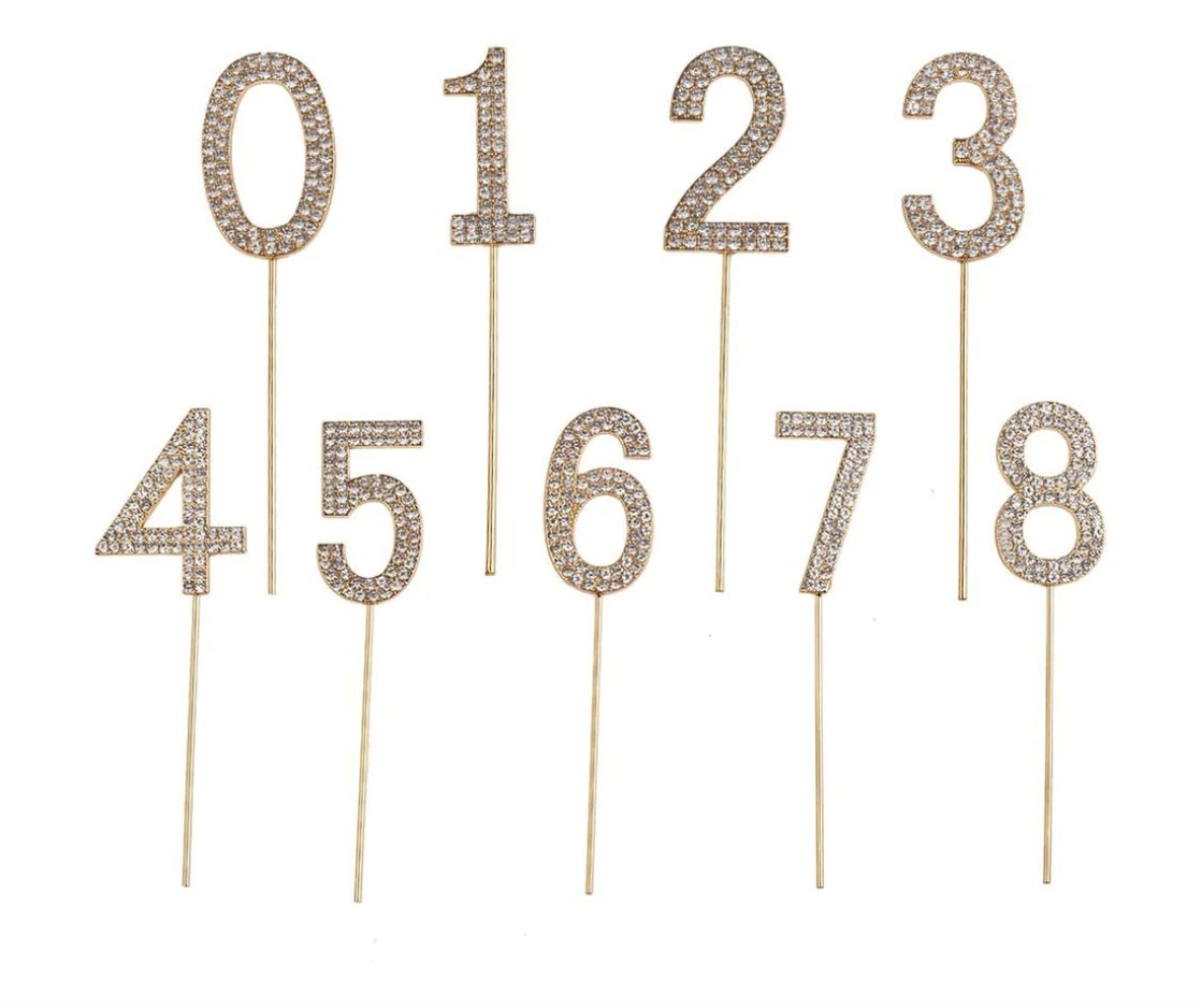 Rhinestone Cake Topper Numbers - Sold Individually – Lemon And Lavender ...