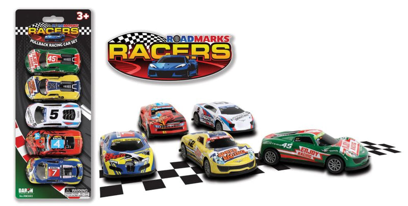 Road Marks Metal 5 Pack Racing Cars - Lemon And Lavender Toronto