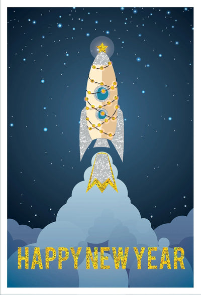 Rocket Happy New Year Card - Lemon And Lavender Toronto