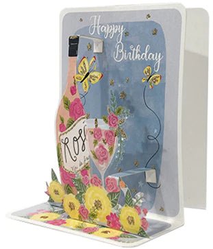 Rosé Birthday Pop-up Small 3D Card - Lemon And Lavender Toronto