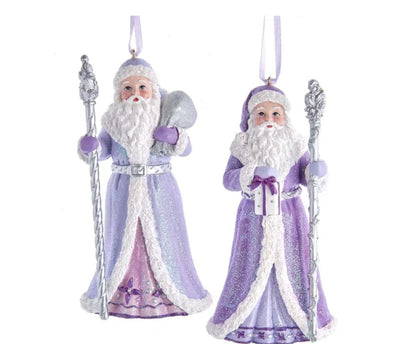 Royal Splendor Lavender and Silver Colour Santa Ornament - Lemon And Lavender Toronto