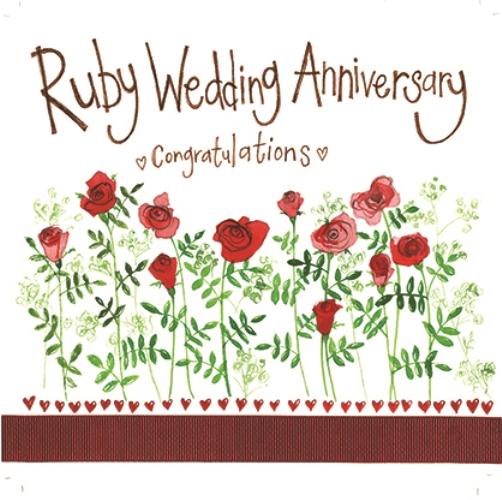Ruby Wedding Anniversary -Card - Lemon And Lavender Toronto