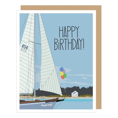 Sailboat with Balloons Birthday Card - Lemon And Lavender Toronto
