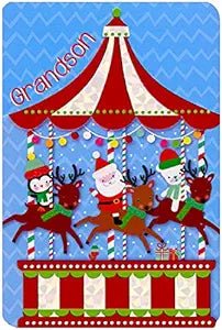 Santa, Penguin and Bear on Carousel Grandson - Lemon And Lavender Toronto