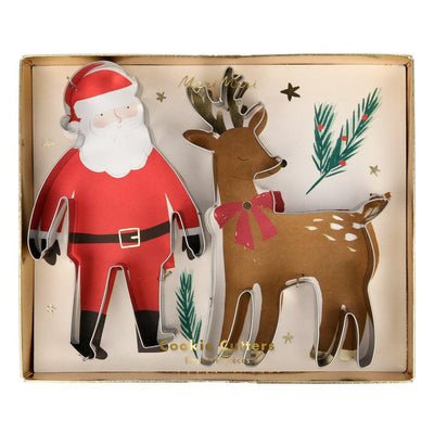 Santa & Reindeer Christmas Cookie Cutters (set of 2) Meri-Meri - Lemon And Lavender Toronto