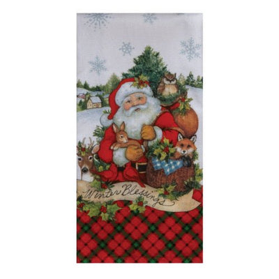 Santa Winter Blessings Tea Towel-Terry Cloth - Lemon And Lavender Toronto