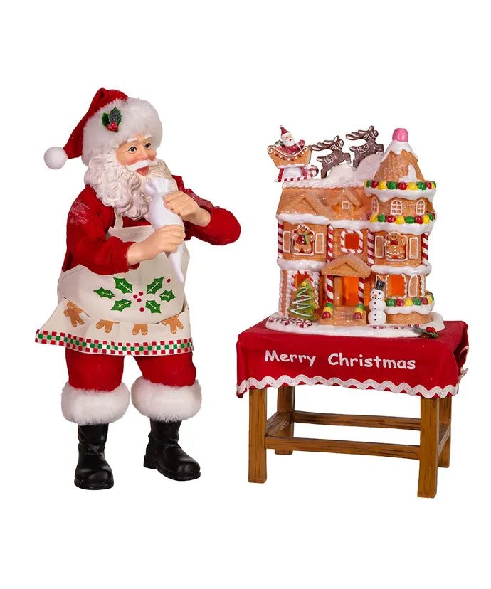 Santa With Gingerbread House, 2-Piece Set - Lemon And Lavender Toronto