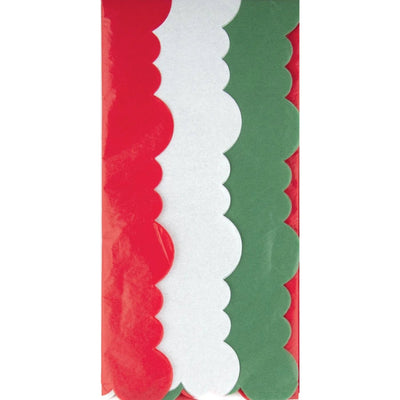 Scalloped Multicolor Tissue Pack - Red, Green & White - Lemon And Lavender Toronto