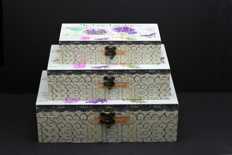 Set of 3 Lavender Nesting Boxes - Lemon And Lavender Toronto