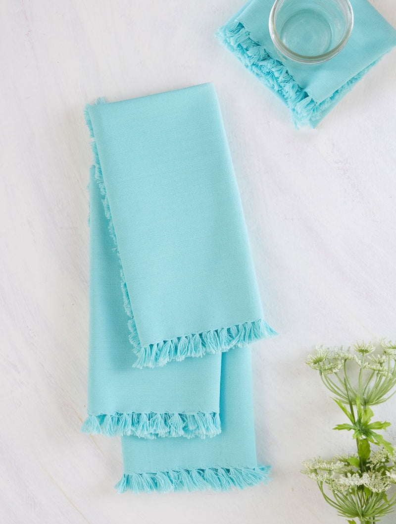 Set of 4 Aqua Cotton Napkins - Lemon And Lavender Toronto