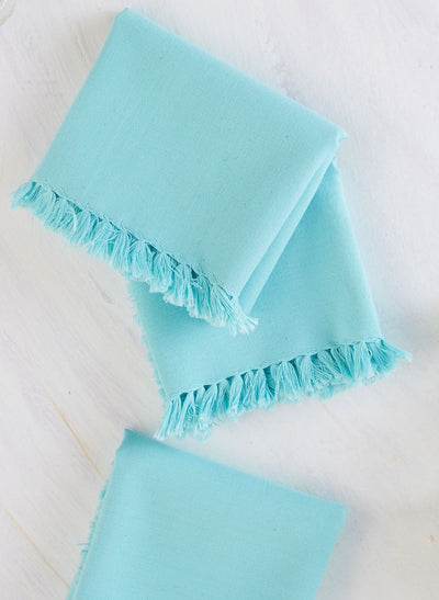 Set of 4 Aqua Cotton Napkins - Lemon And Lavender Toronto