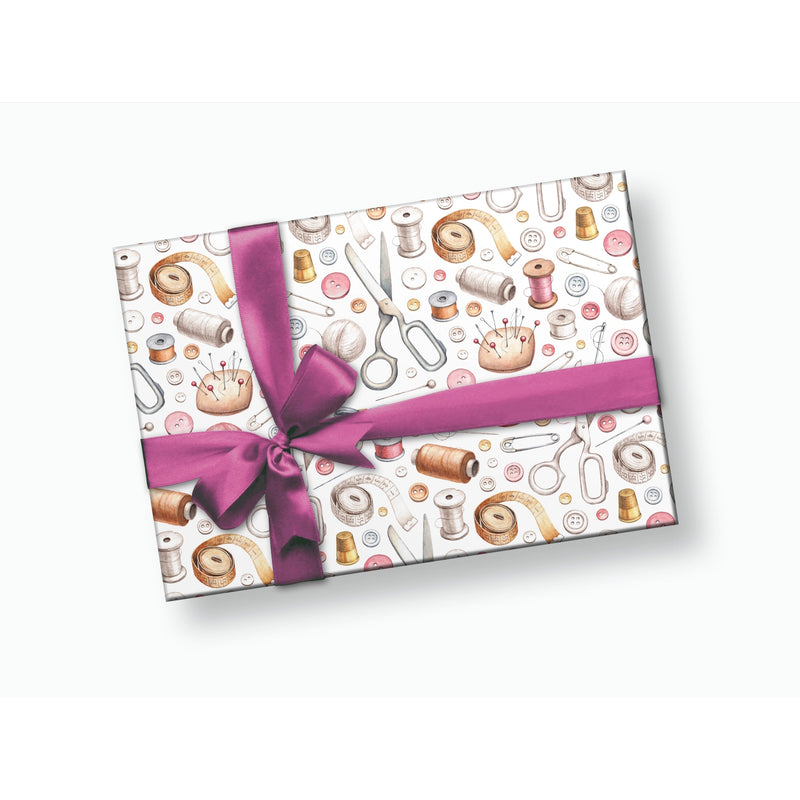 Sewing Theme Gift Wrapping Paper - Lemon And Lavender Toronto