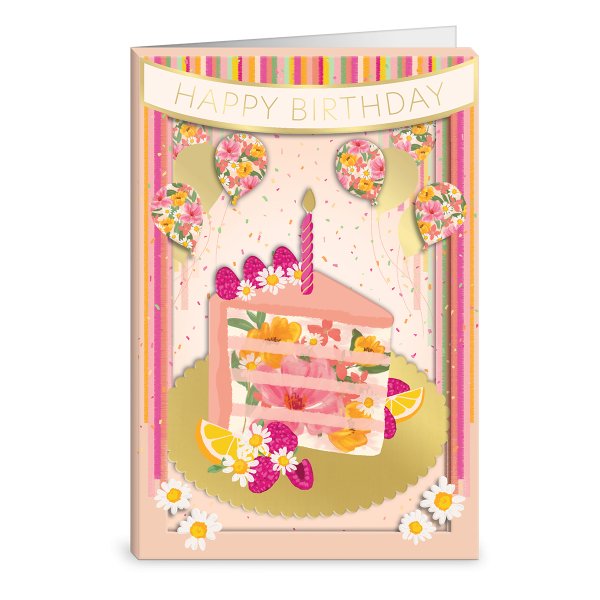 Shadow Box Floral Cake Greeting Card - Lemon And Lavender Toronto