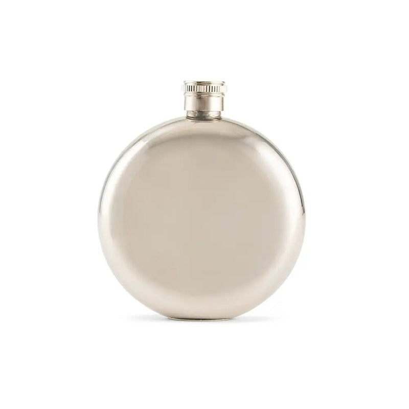 Silver Stainless Steel Round Hip Flask - Lemon And Lavender Toronto