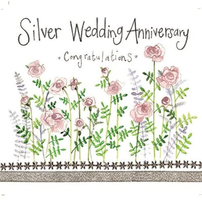 Silver Wedding Anniversary -Card - Lemon And Lavender Toronto