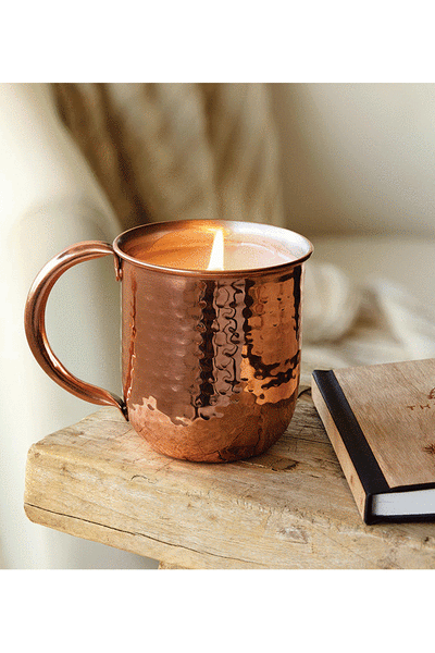 Simmered Cider Copper Mug Candle - Thymes - Lemon And Lavender Toronto