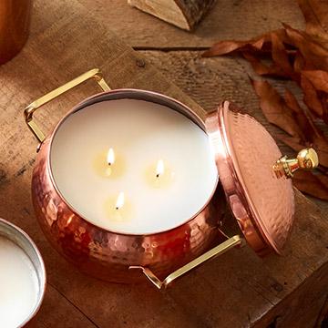 Simmered Cider Copper Pot Candle - Thymes - Lemon And Lavender Toronto