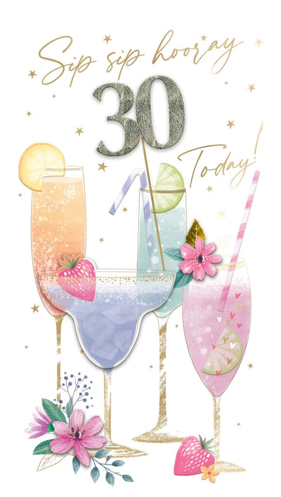Sip sip hooray 30 today ! Card - Lemon And Lavender Toronto