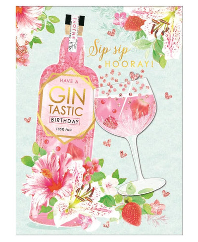 Sip Sip Hooray (Pink Gin) - Birthday Card - Lemon And Lavender Toronto