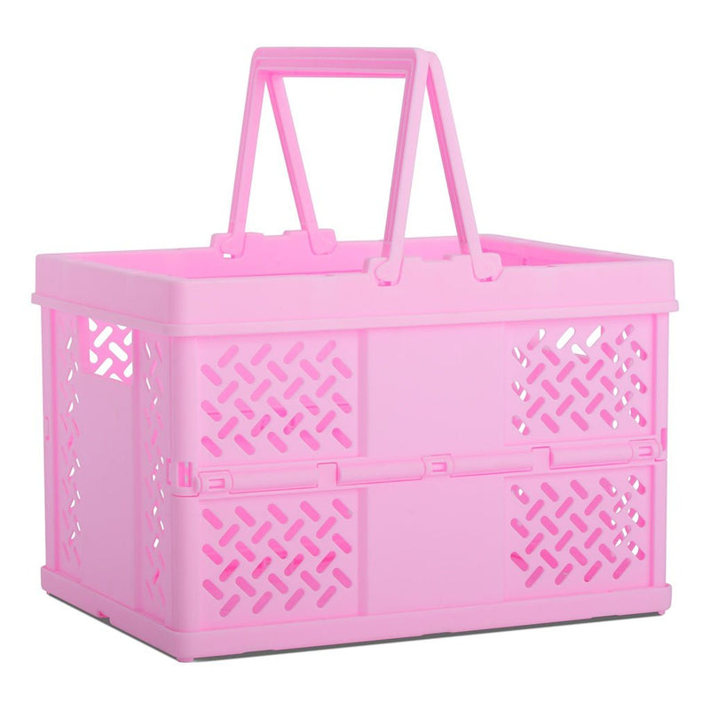 Small Pink Foldable Storage Crate - Lemon And Lavender Toronto