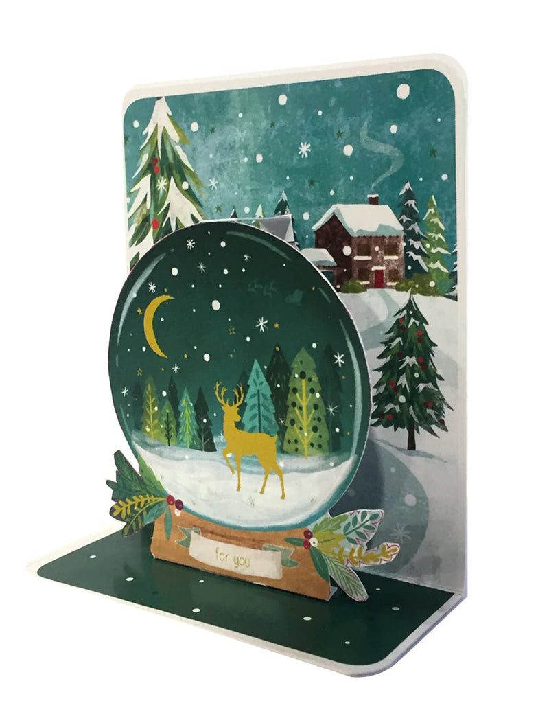 Snowglobe Pop-up Small 3D Christmas Card - Lemon And Lavender Toronto