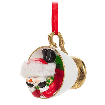 Snowman in Teacup Ornament-Each Sold Individually - Lemon And Lavender Toronto