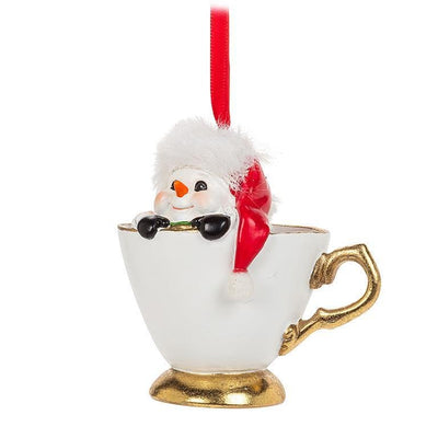 Snowman in Teacup Ornament-Each Sold Individually - Lemon And Lavender Toronto