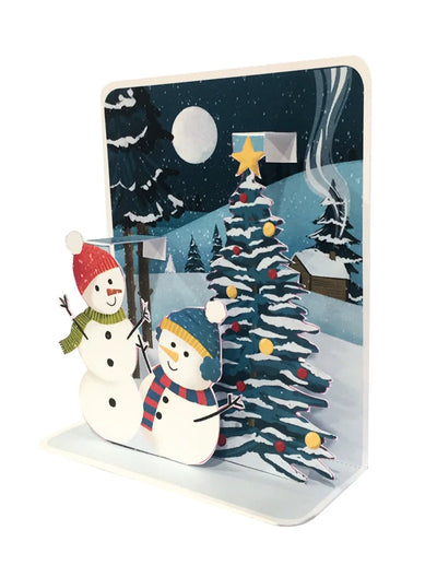 Snowmen Pop-up Small 3D Christmas Card - Lemon And Lavender Toronto