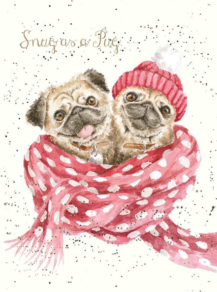 Snug as a Pug - Wrendale Christmas Card - Lemon And Lavender Toronto