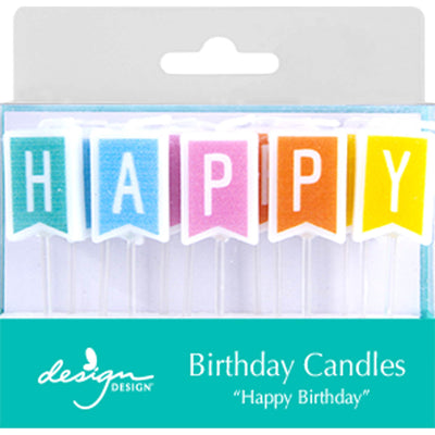 Soft Bright Birthday Flags Sculpted Candles - Lemon And Lavender Toronto