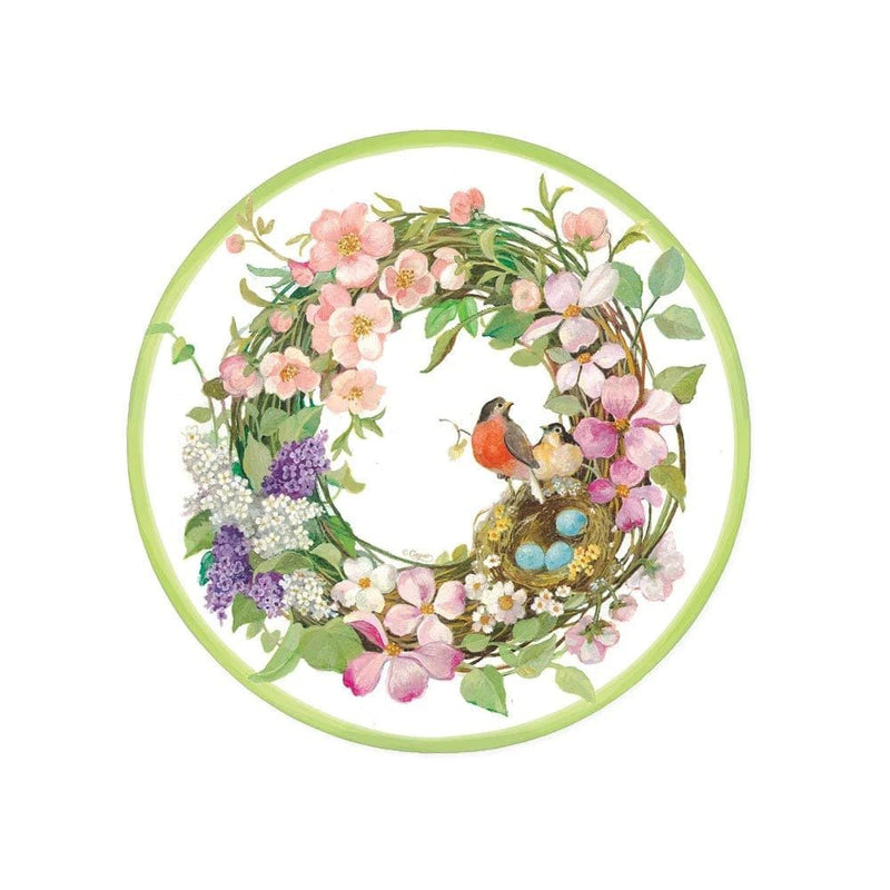 Spring Wreath Paper Salad & Dessert Plates - 8 Per Package - Lemon And Lavender Toronto