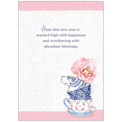 Stacked Tea Cups Birthday Card - Lemon And Lavender Toronto