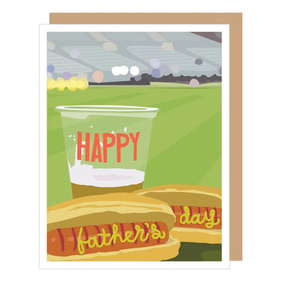 Stadium Beer & Hot Dogs Father's Day Card - Lemon And Lavender Toronto