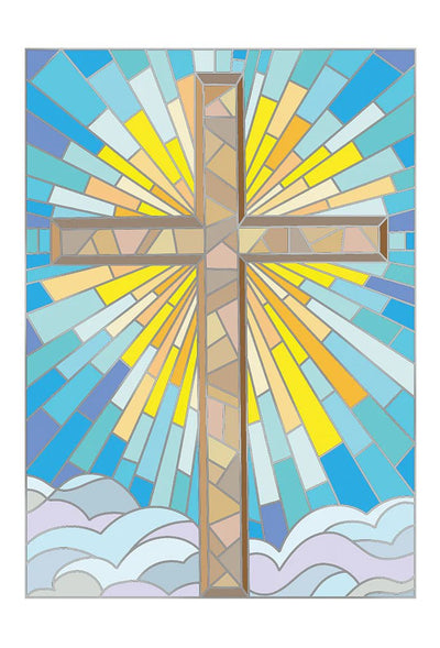 Stained Glass Cross Confirmation Card - Lemon And Lavender Toronto