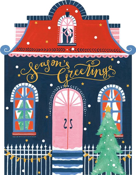 Store Front Trio Luxury Boxed Christmas Cards - Lemon And Lavender Toronto