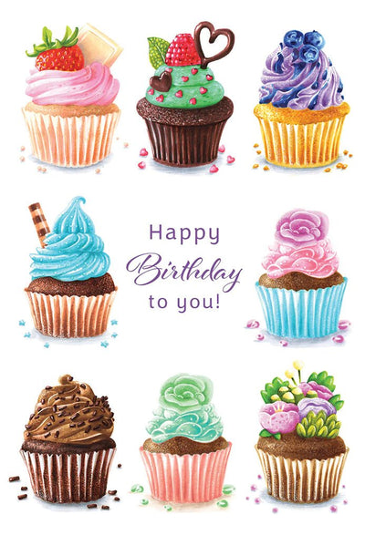 Storybook Cupcakes Birthday Card - Lemon And Lavender Toronto