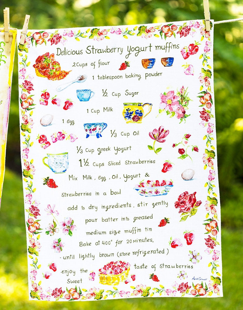 Strawberry Muffin Tea Towel - April Cornell - Lemon And Lavender Toronto